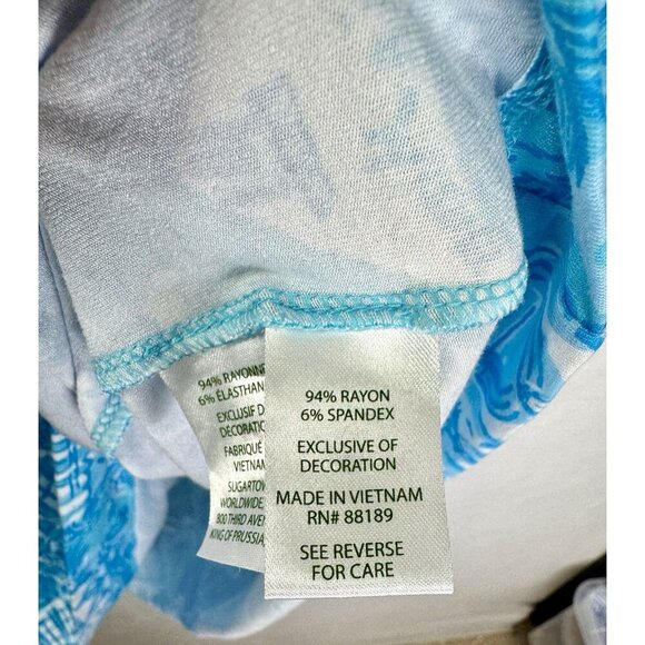 Lilly Pulitzer Krysta Shift Dress Womens Small Blue 1/2 Sleeve Split V-Neck Lace - Picture 7 of 11